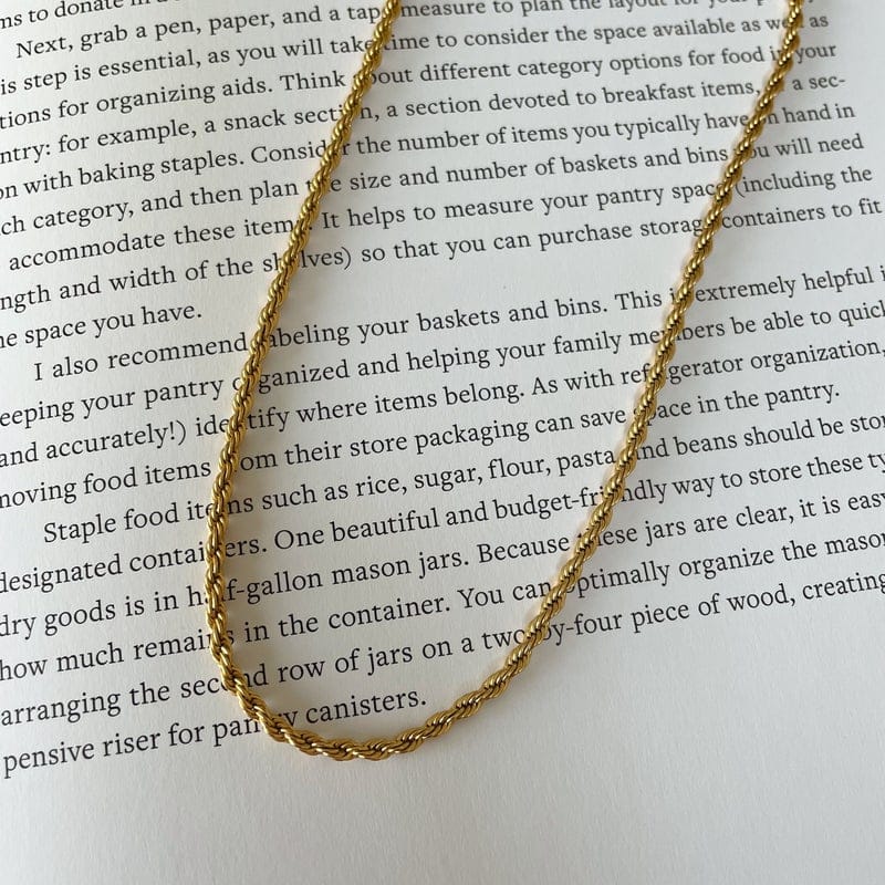 Gold Rope Necklace Jewelry Weekends Clothing