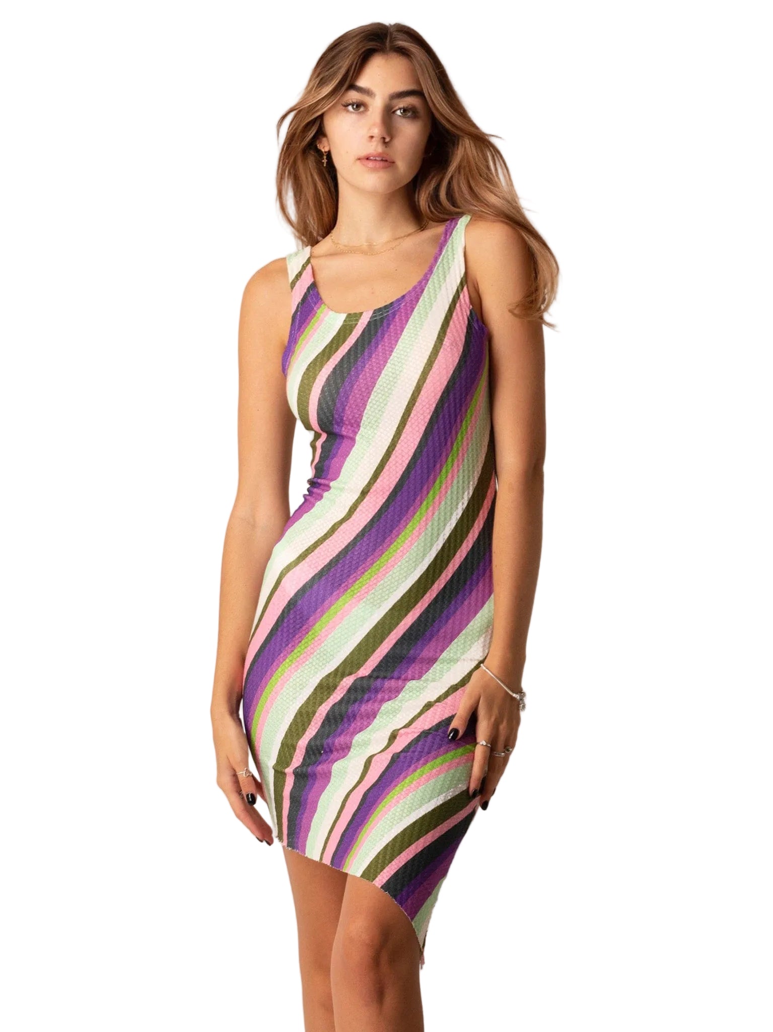 Sleeveless Striped Dress S PURPLE Dress Weekends Clothing
