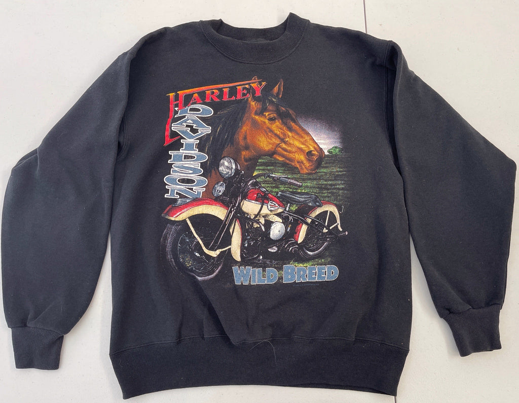 Vintage Black Harley Davidson Sweatshirt S Sweater Weekends Clothing