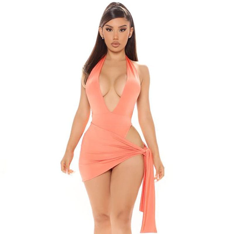 Wraparound Skirt Suit M PEACH swimsuit Weekends Clothing
